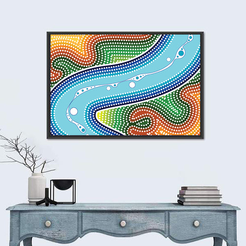 Aboriginal River Dot Wall Art