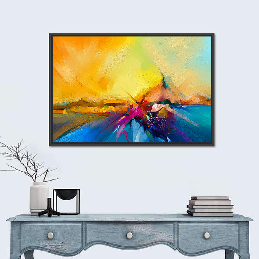 Diagonal Seascape Sunset Wall Art