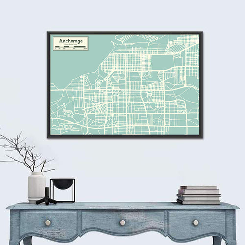 Anchorage, Alaska Map Wall Art