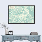 Boston Minimalist City Map Wall Art