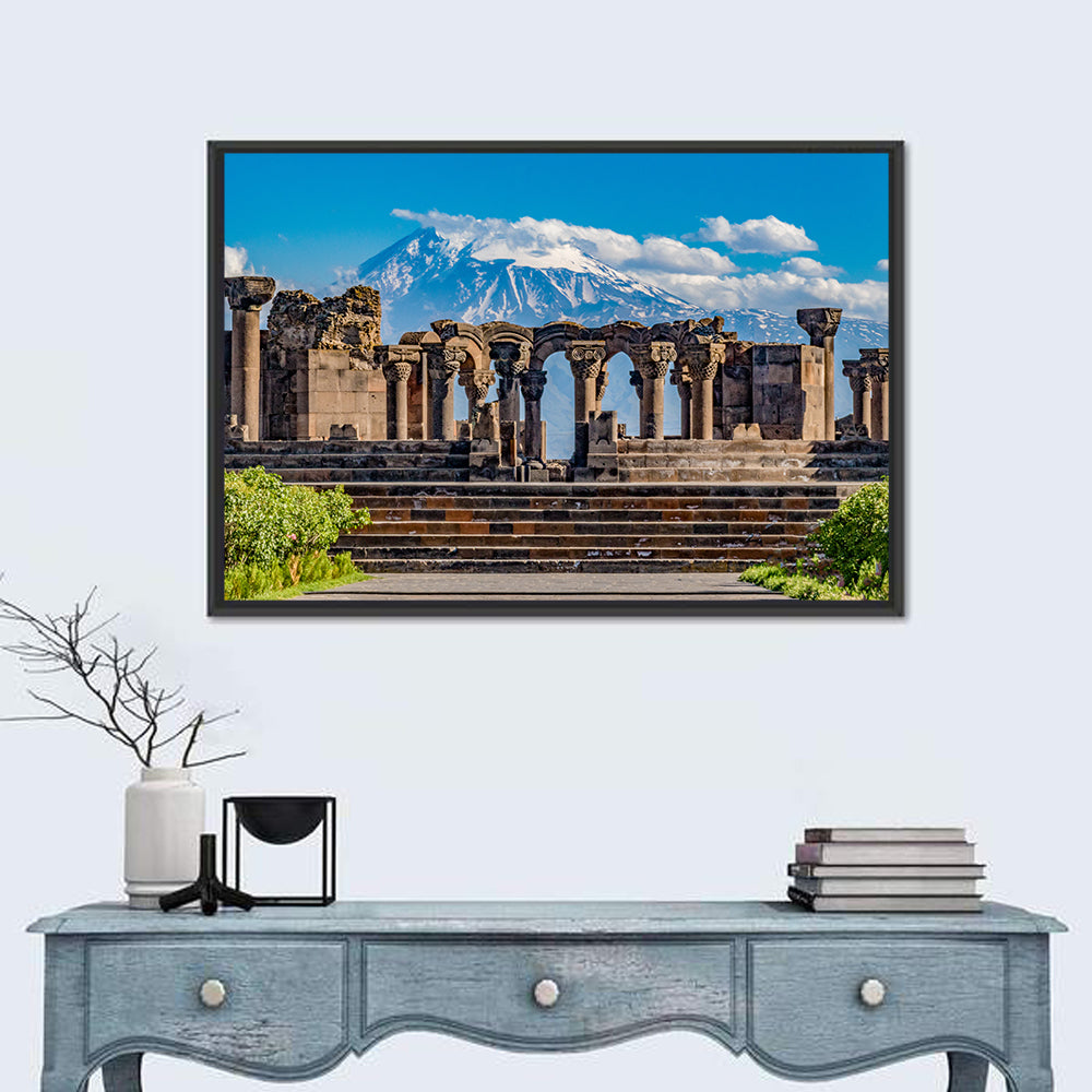 Zvartnots Cathedral Ruins Wall Art in a room, landscape