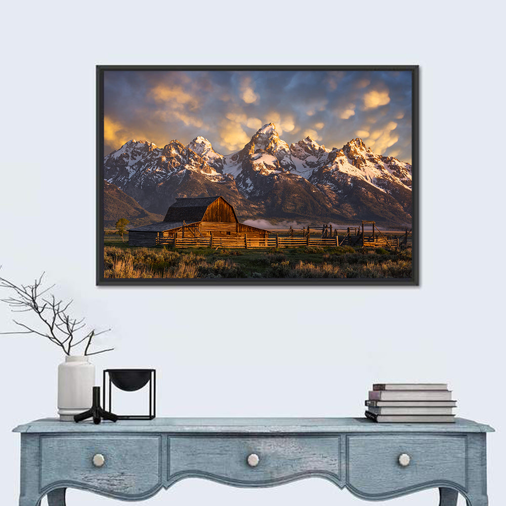 John Moulton Barn, Mormon Row Wall Art in a room, landscape