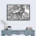 Boston Street Network Map Wall Art