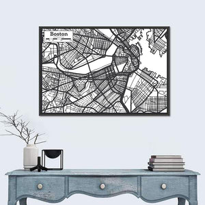 Boston City Map Wall Art