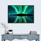 Northern Lights Over Mountain Lake, Norway Wall Art