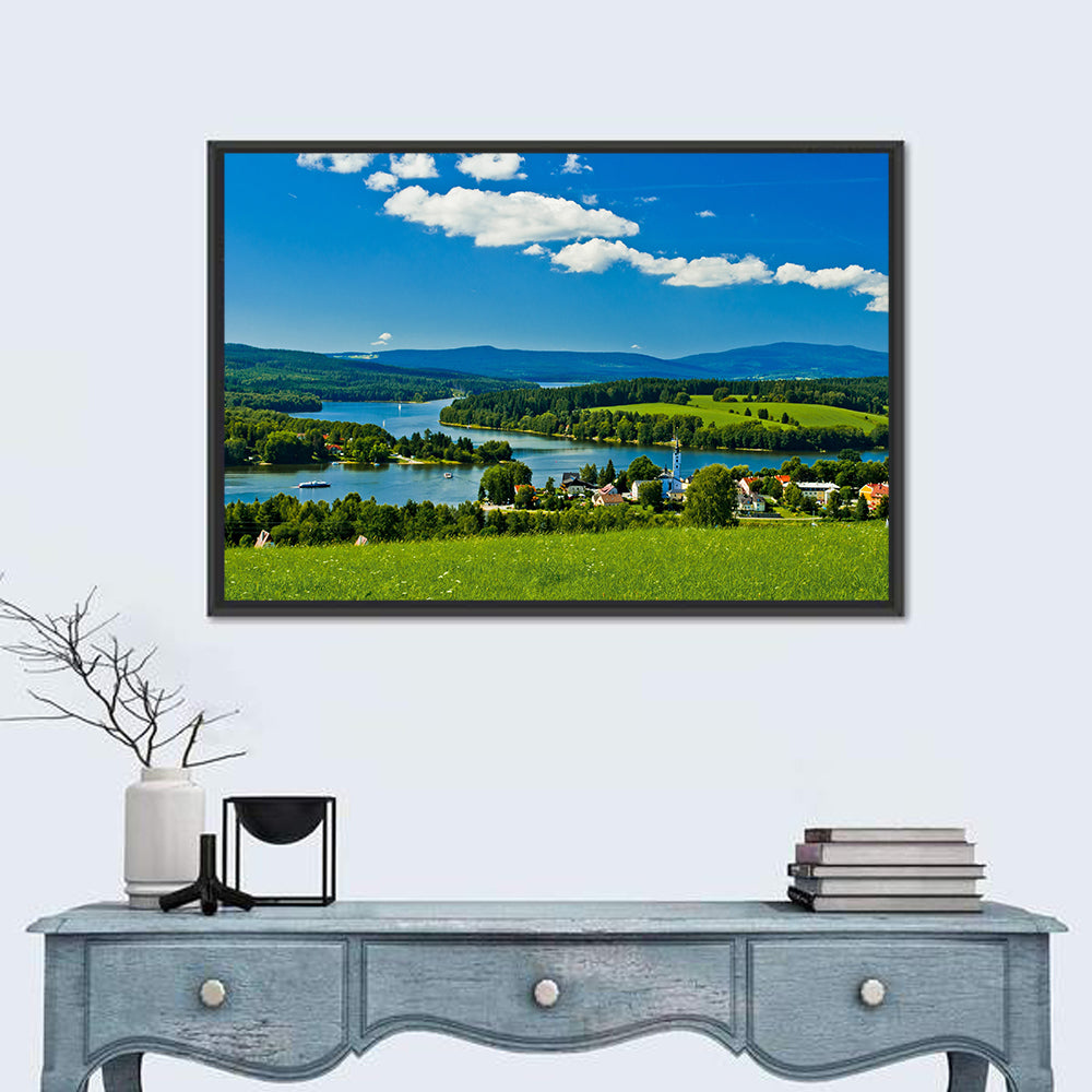 Frymburk Village Near Lipno Lake Wall Art in a room, landscape