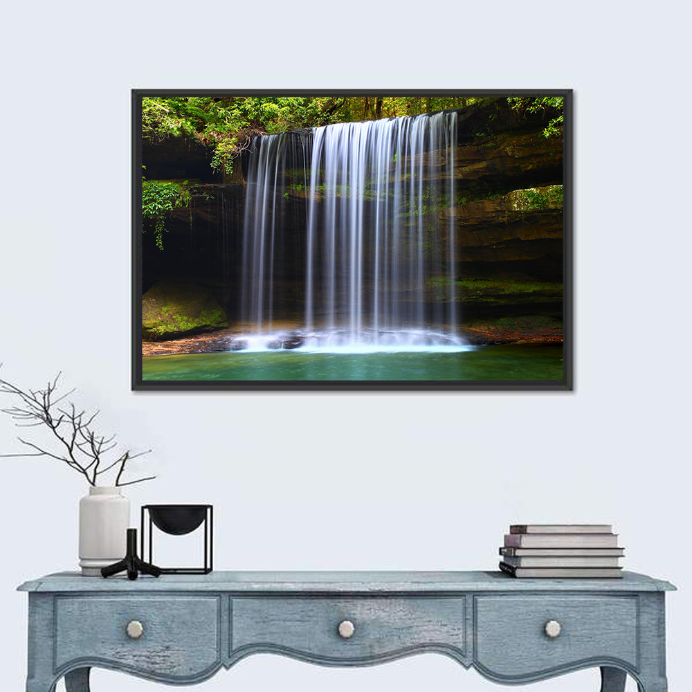 Upper Caney Creek Falls, Mossy Cliff Wall Art