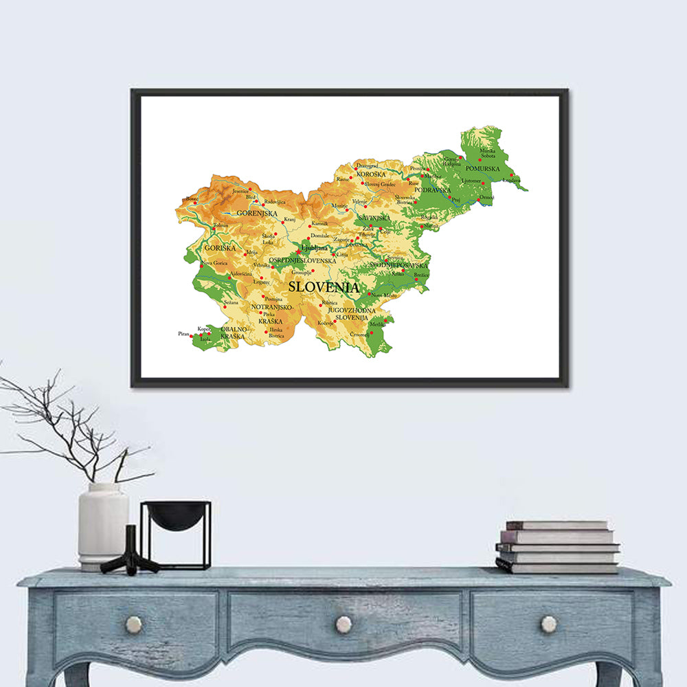 Slovenia Relief Map Wall Art