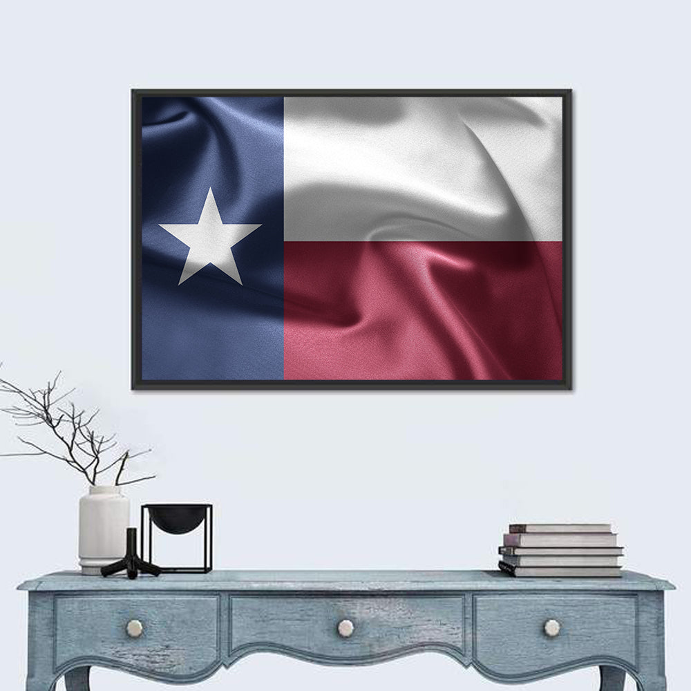Texas Lone Star Flag Wall Art in a room, landscape