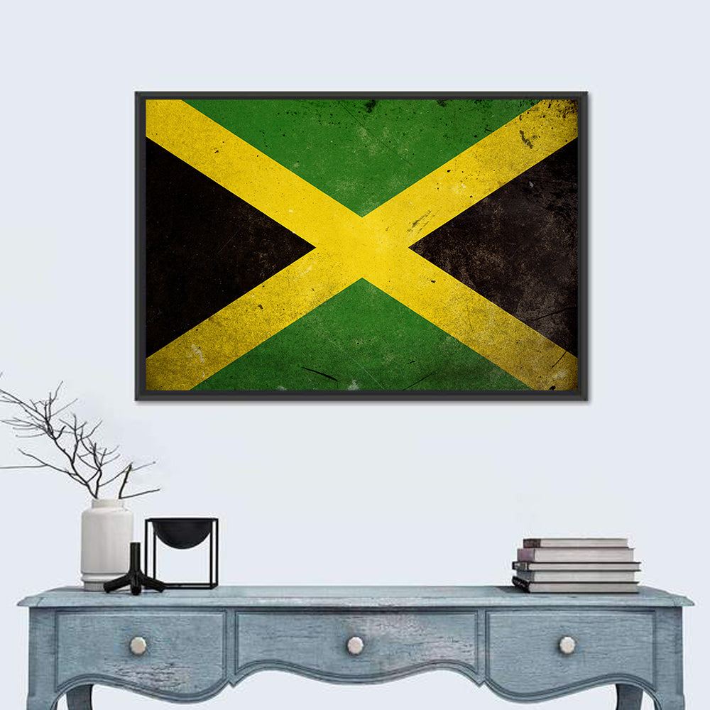 Distressed Jamaican Flag Wall Art