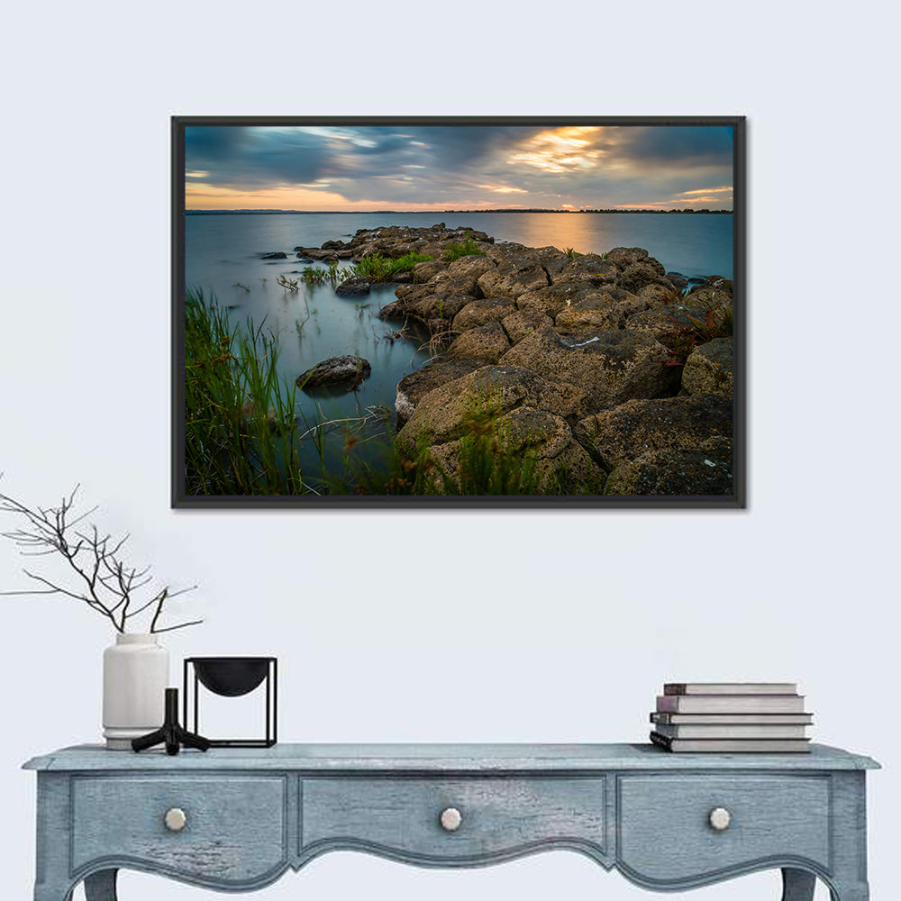 Lake Colac, Victoria Sunset Wall Art in a room, landscape