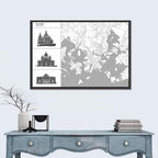 Helsinki Architectural Map Wall Art