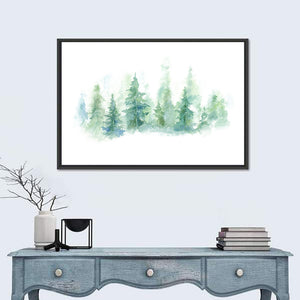watercolor Foggy Forest Wall Art