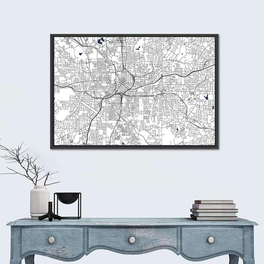 Atlanta Schematic Map Wall Art