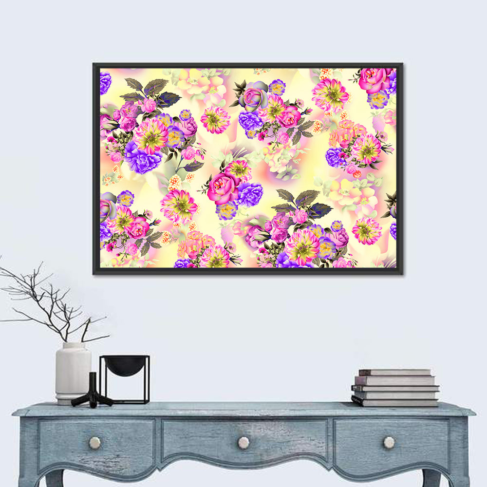 Summer Roses and Iris Pattern Wall Art