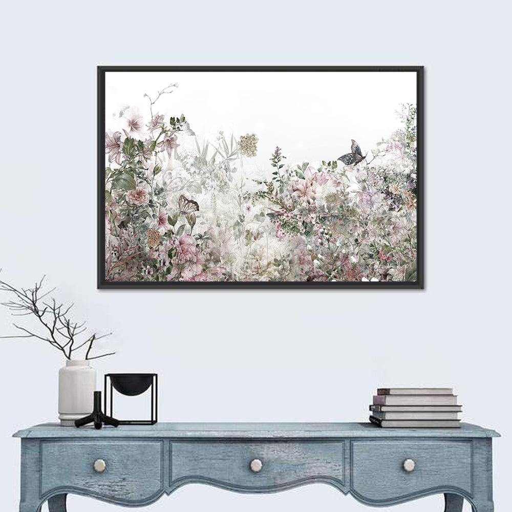 Faded Watercolor Floral Garden Wall Art