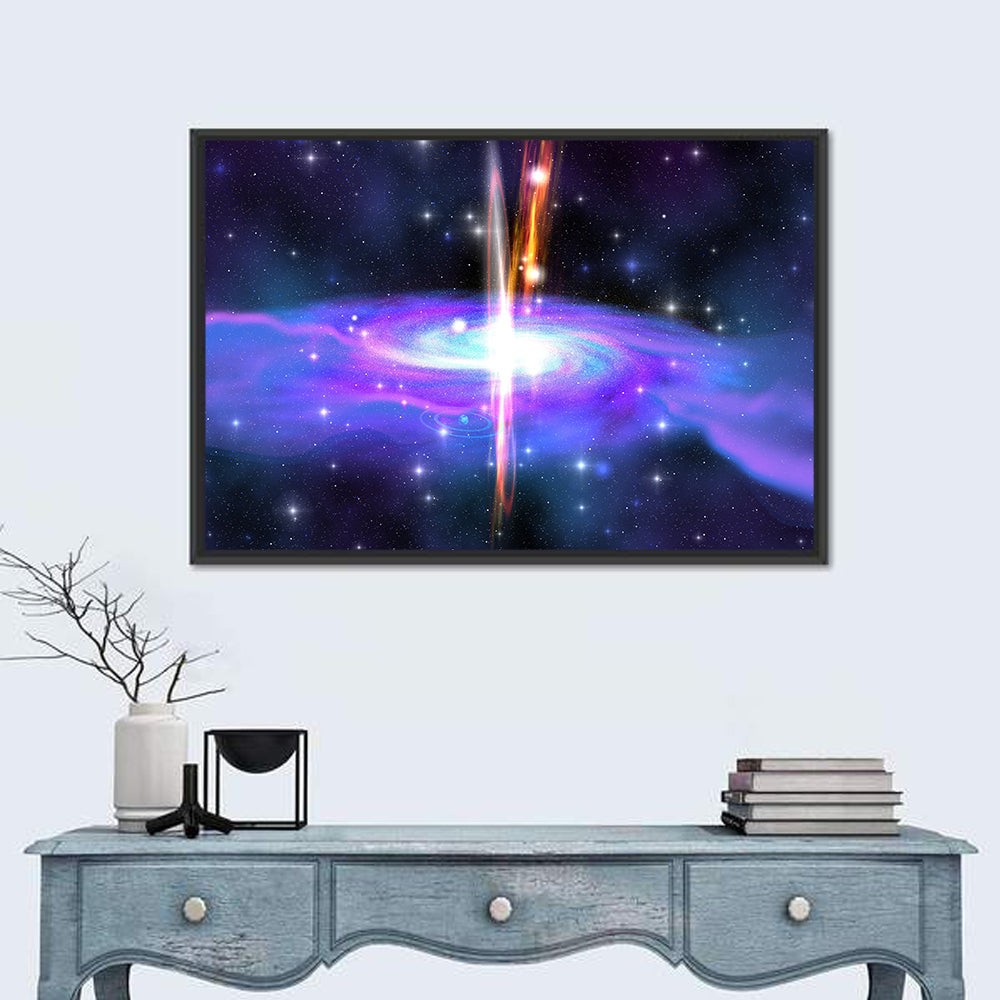 Stellar Black Hole Wall Art in a room, landscape