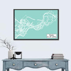 Ceuta City Map Wall Art