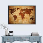 Grunge World Map Wall Art