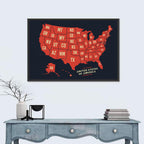 Vintage United States Map Wall Art