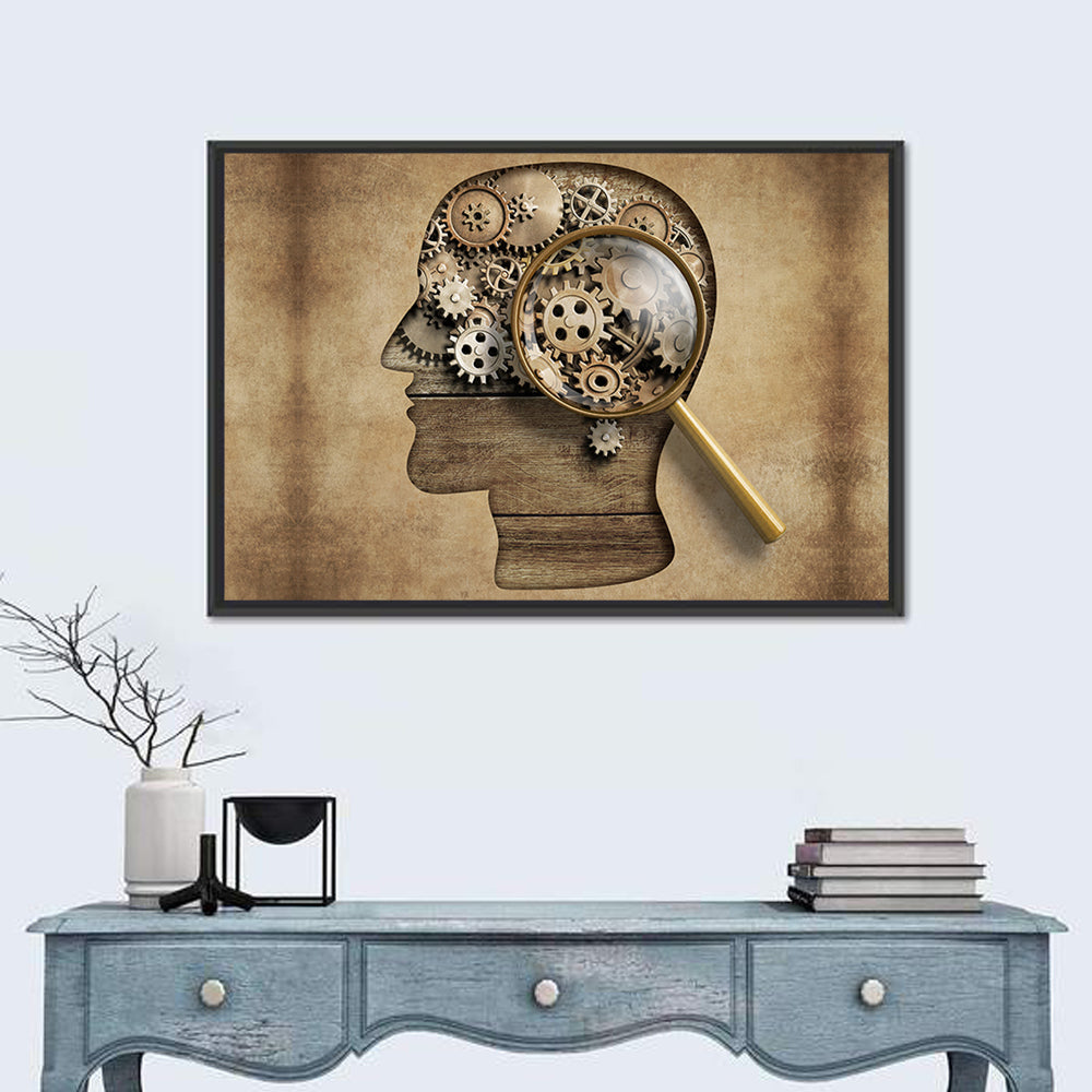 Mechanical Mind Concept Illustration Wall Art in a room, landscape