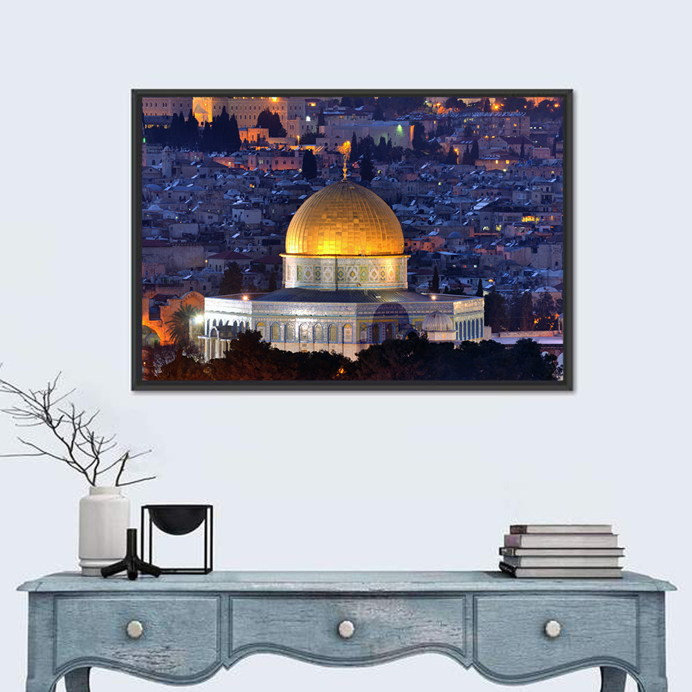 Golden Dome of the Rock, Jerusalem Wall Art in a room, landscape