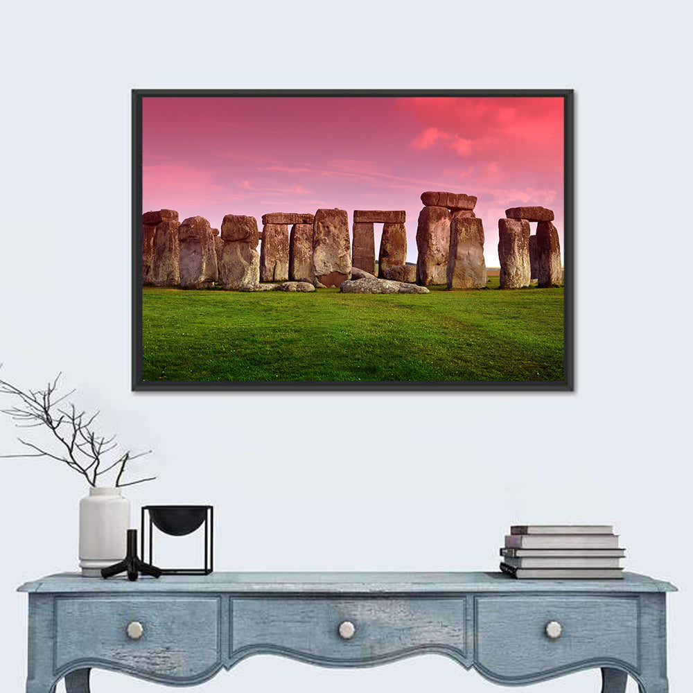 Stonehenge at Dusk Wall Art in a room, landscape