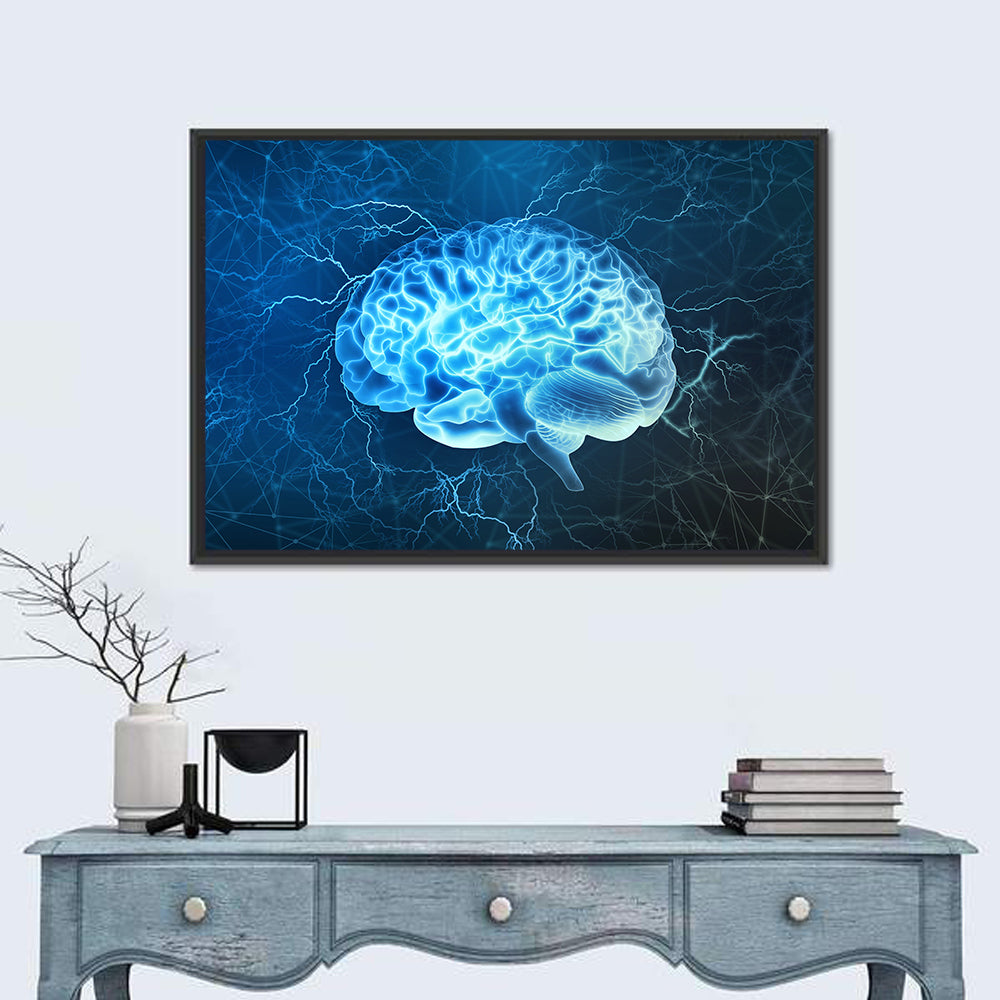 Neural Electrical Activity Wall Art in a room, landscape