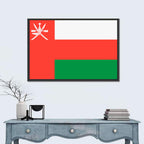 Oman Flag with Khanjar Emblem Wall Art