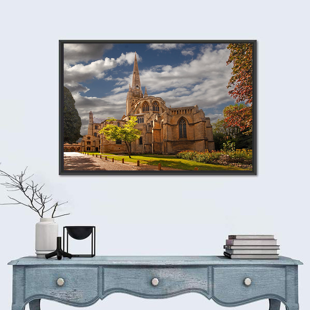 Peterborough Cathedral Low Angle View Wall Art in a room, landscape