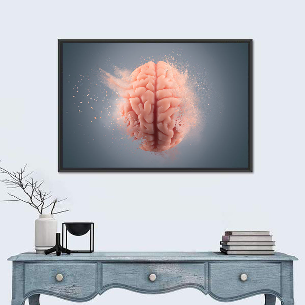 Anatomical Brain with Particles Wall Art in a room, landscape