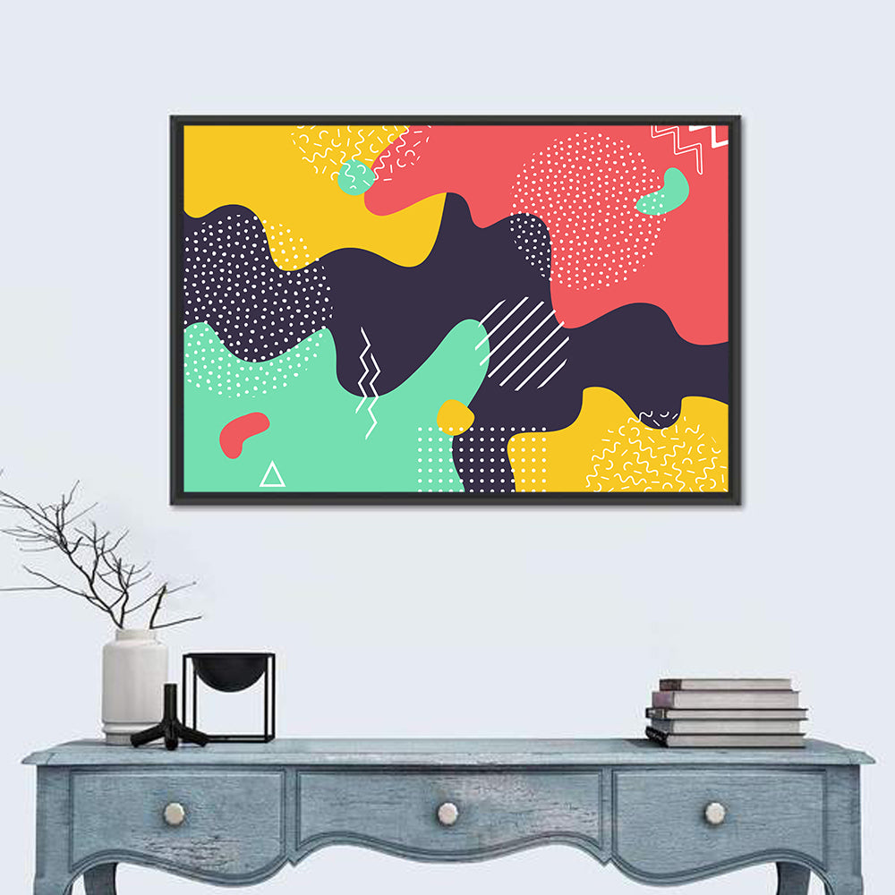 Liquid Splashes Geometric Pattern Wall Art
