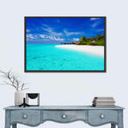Turquoise Island with Water Bungalows Wall Art