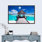 Tropical Jetty with Thatched Gazebo Wall Art