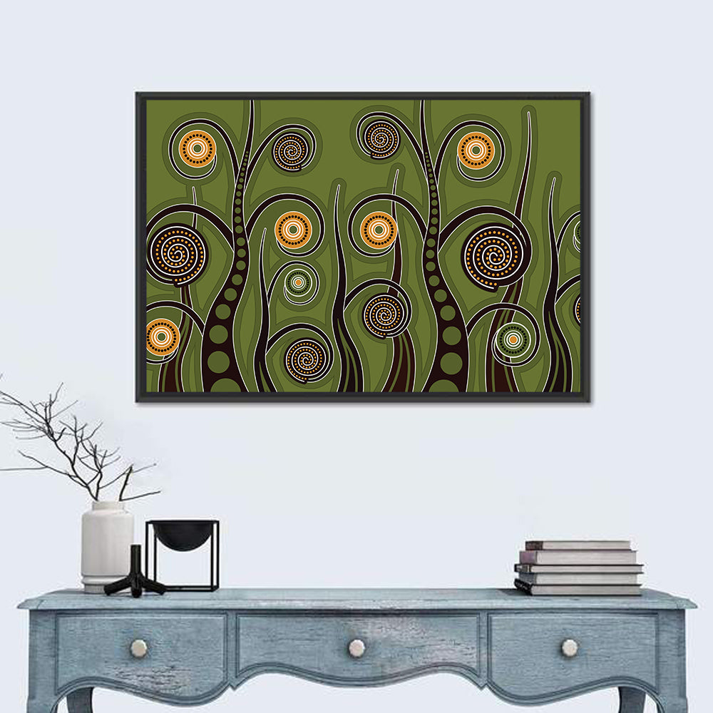Botanical Spiral Roots Illustration Wall Art