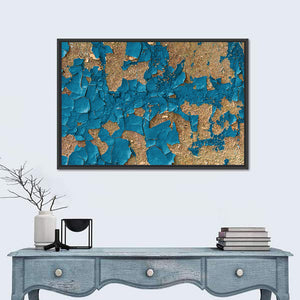 Cracked Blue Enamel Paint Wall Art