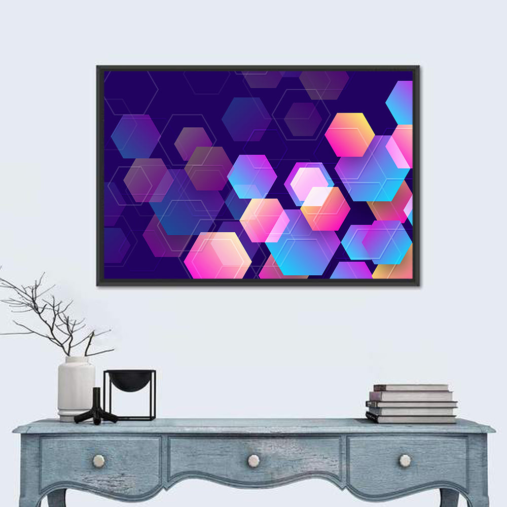 Translucent Hexagon Pattern Wall Art