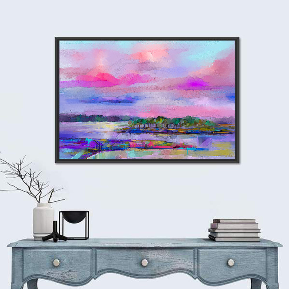 Dusk Meadow Reflection Wall Art