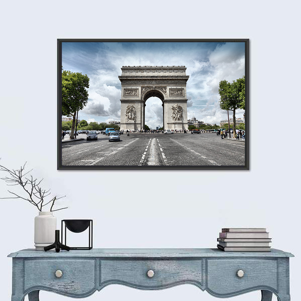 Arc De Triomphe Paris Wall Art in a room, landscape