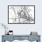 Bangui Street Grid Map Wall Art