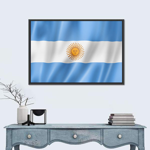 Argentine Flag with Sun Emblem Wall Art