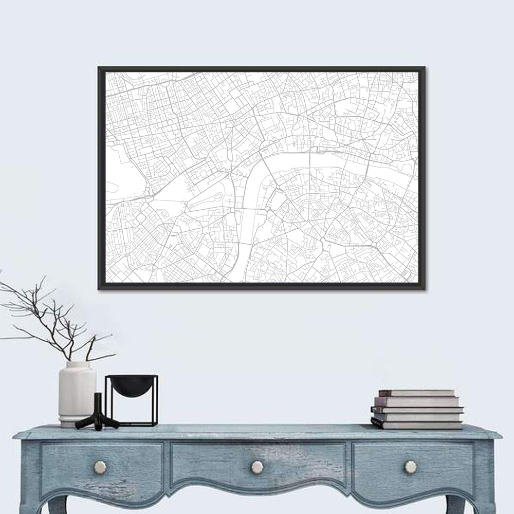 London City Map Plan Wall Art