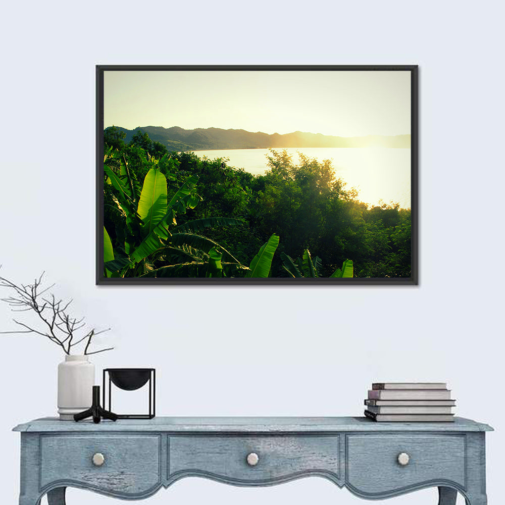 Sunrise Over Lake Bosumtwi Wall Art in a room, landscape