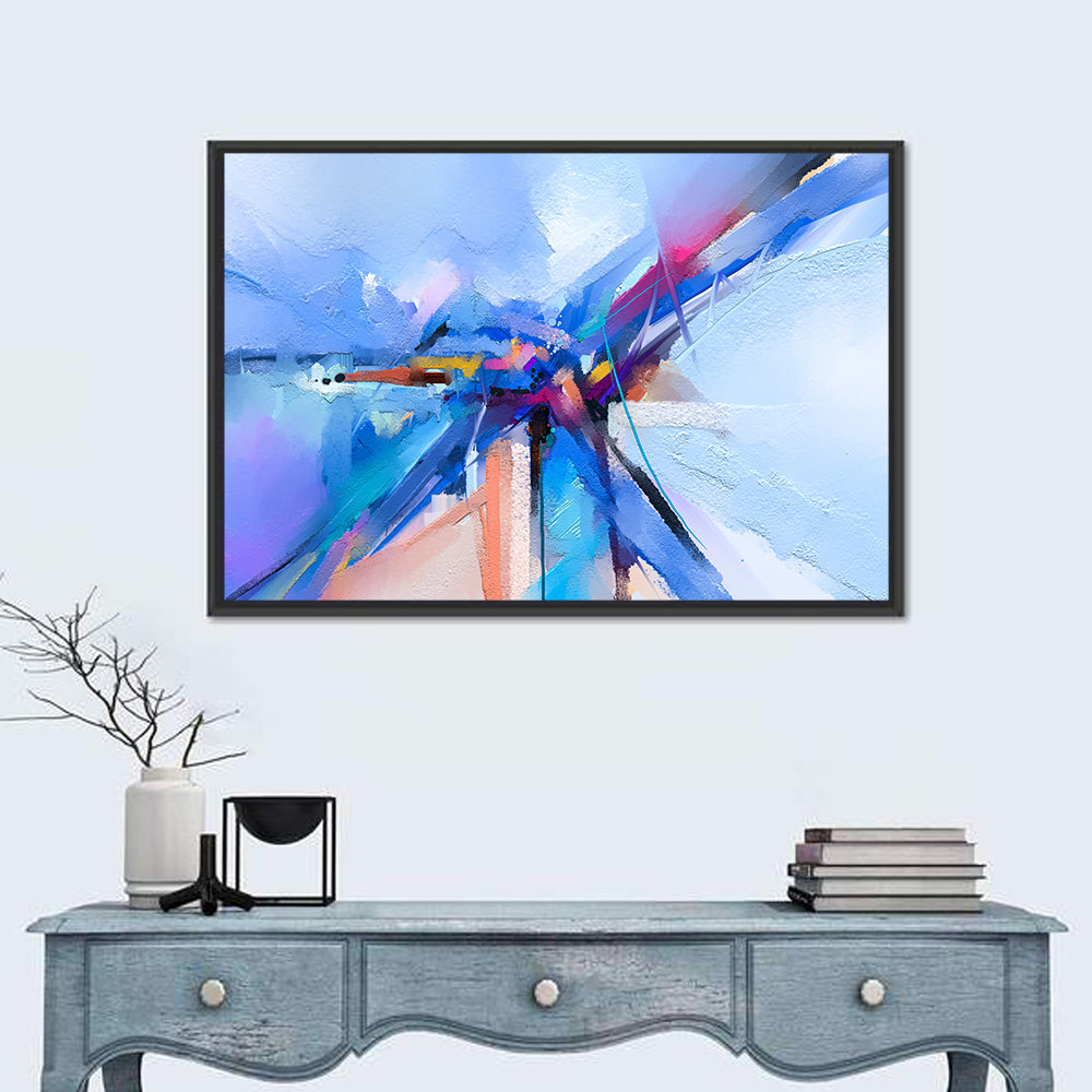 Dynamic Brushstroke Geometry Wall Art