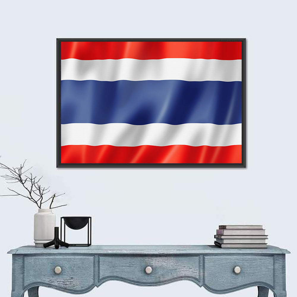 Thai Flag with Waving Stripes Wall Art
