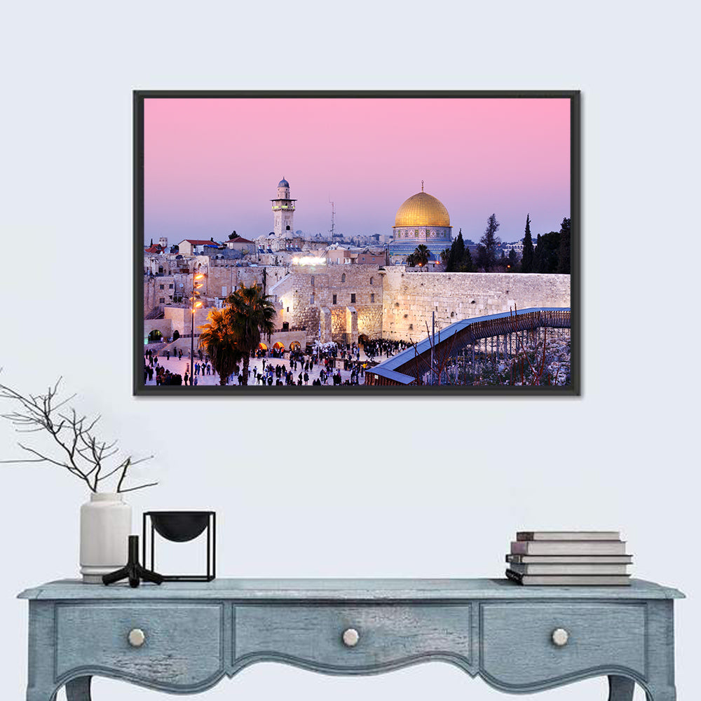 Dome of the Rock and Western , Jerusalem Wall Art in a room, landscape