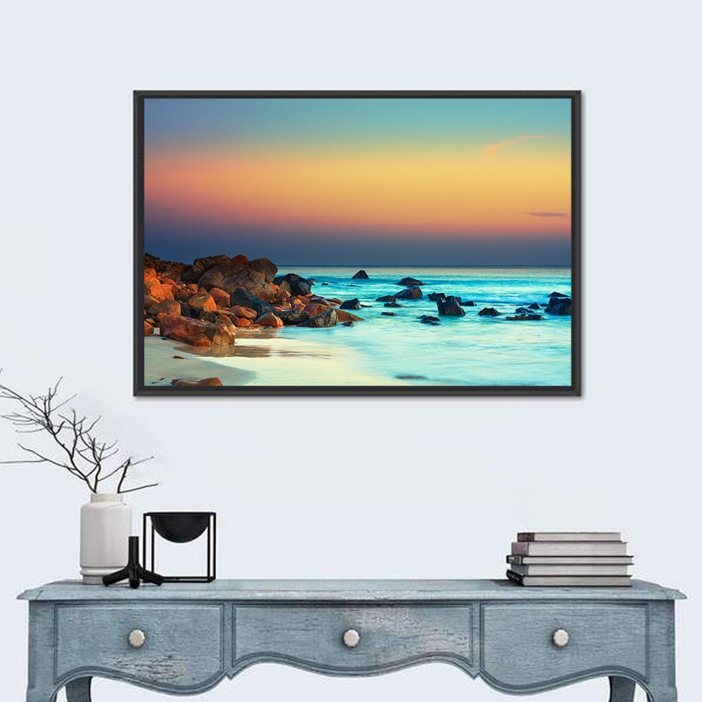 Sunset Over Volcanic Shoreline Wall Art