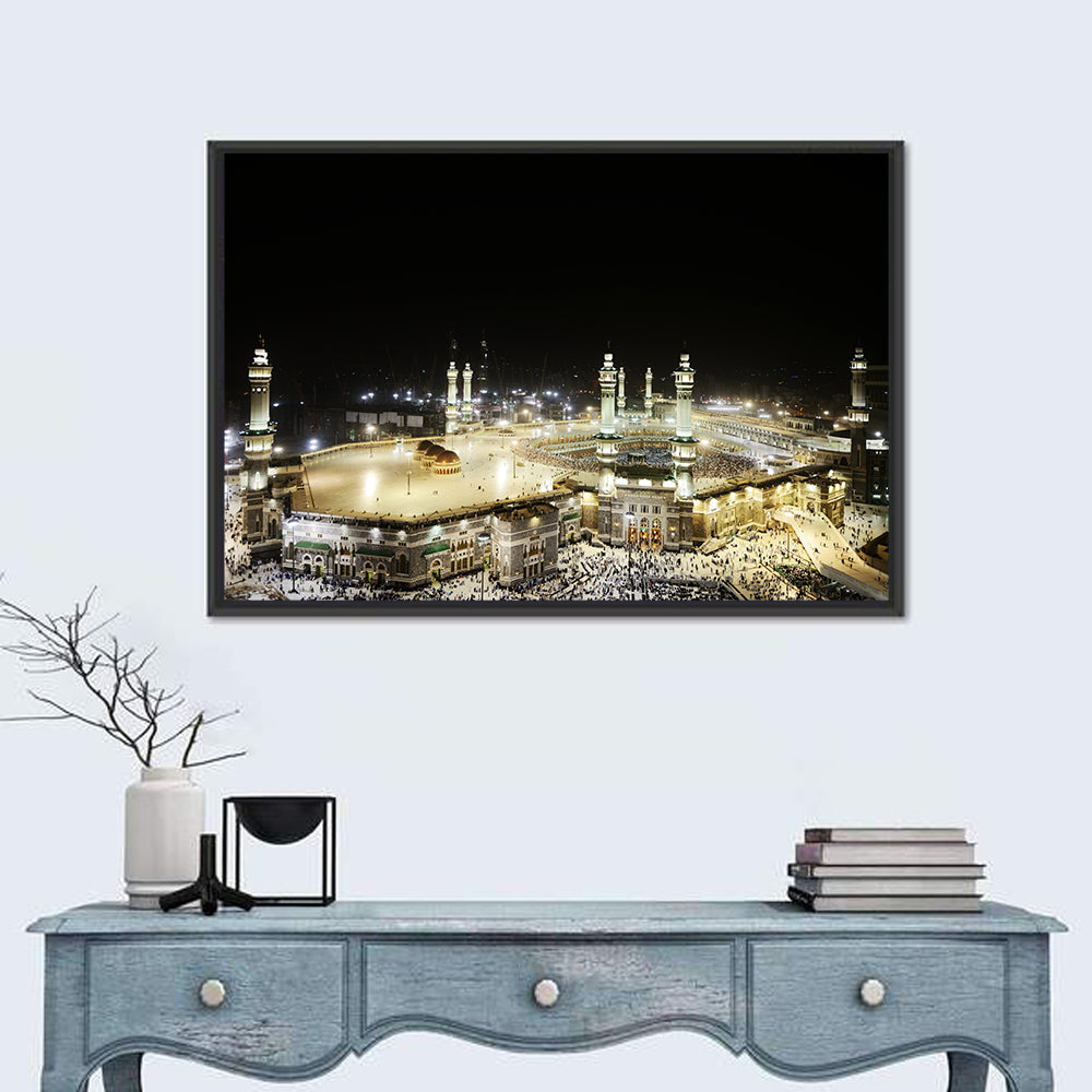 Masjid Al-haram at Night Wall Art