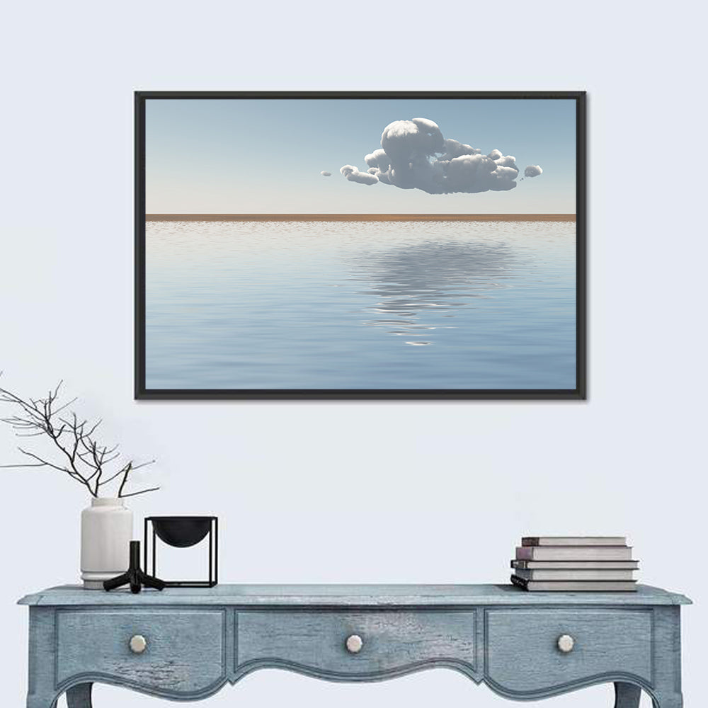 Single Cloud Reflection Wall Art in a room, landscape