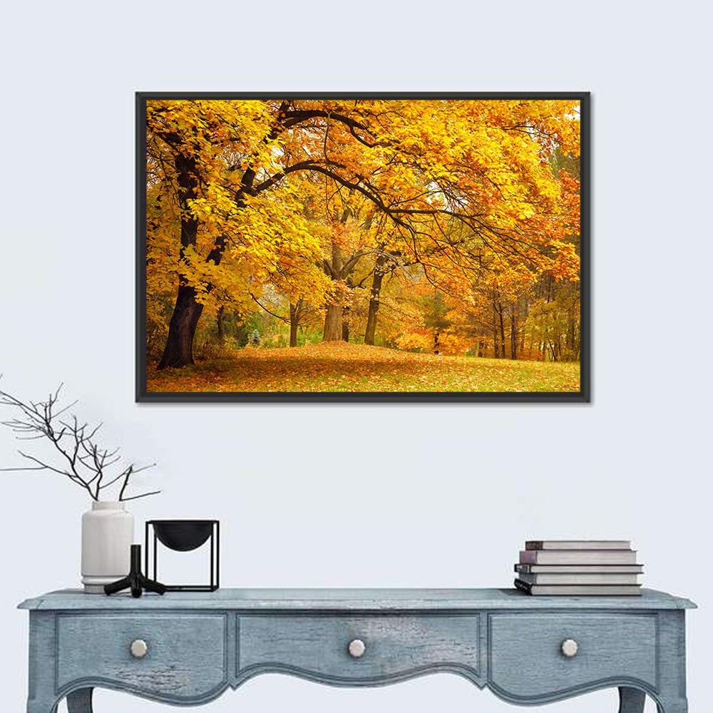 Autumn Gold Trees In Park Wall Art